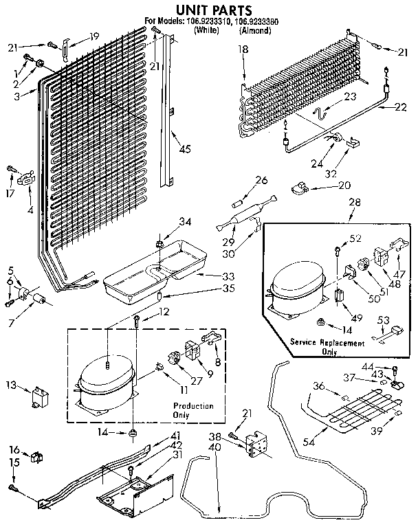 Kenmore 1069233380 unit diagram