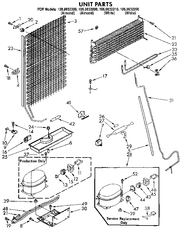 Kenmore 1069632200 unit diagram