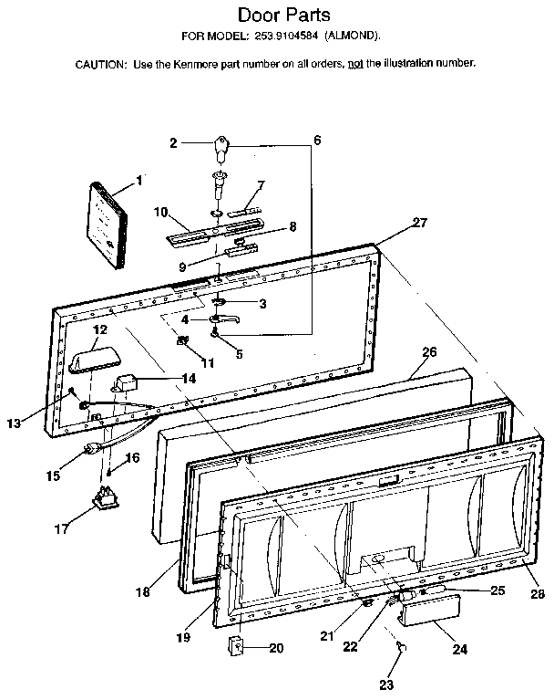 Kenmore 2539104584 door diagram