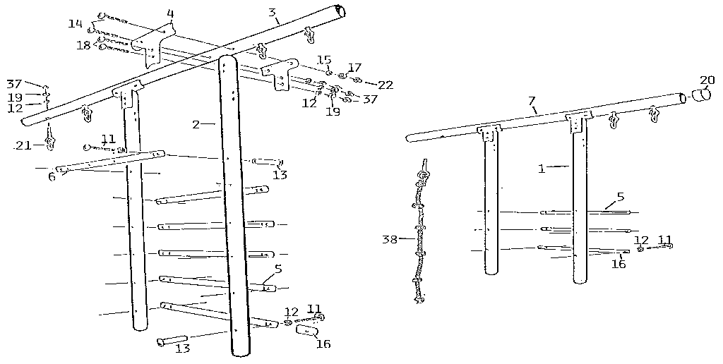 Sears 72707 ladder assembly diagram