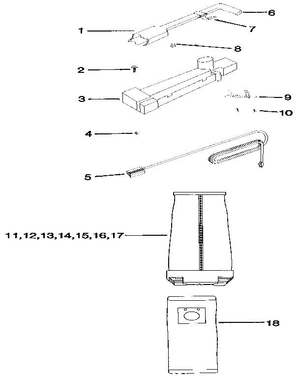 Kenmore 32780 handle & bag diagram