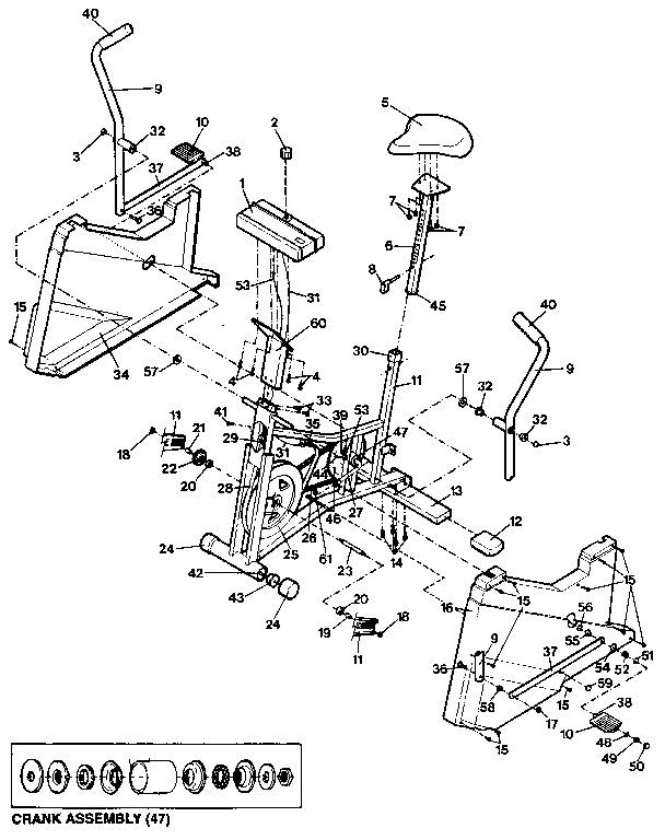 Weslo WL078020 unit parts diagram
