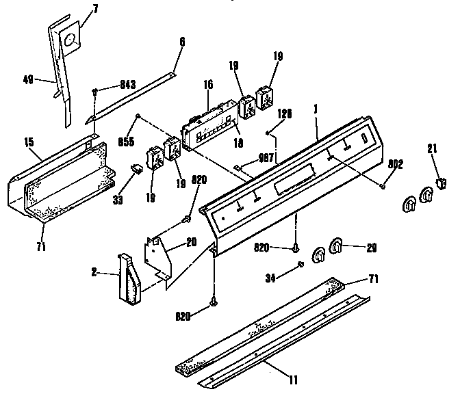 Kenmore 9114552091 control section diagram