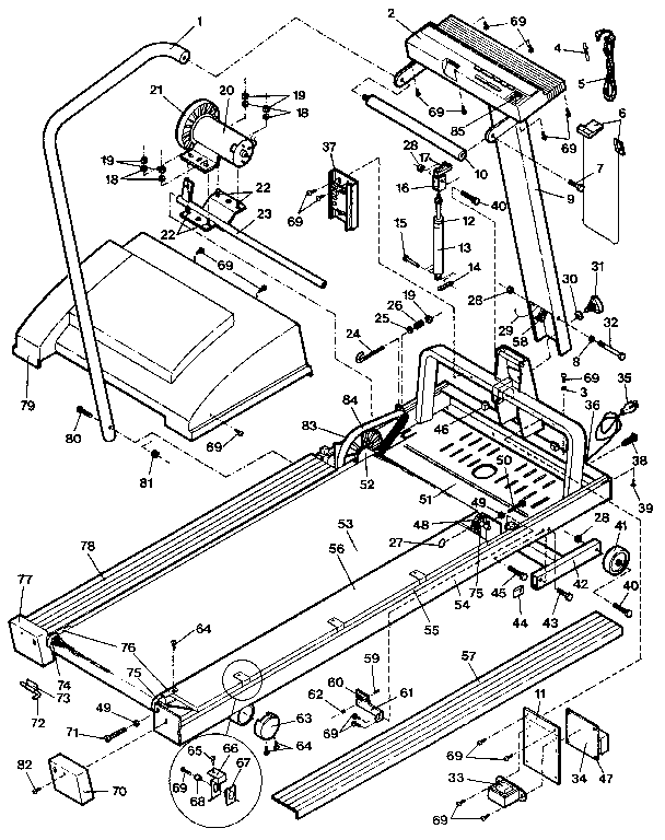 Proform 080012 10.0 treadmill diagram
