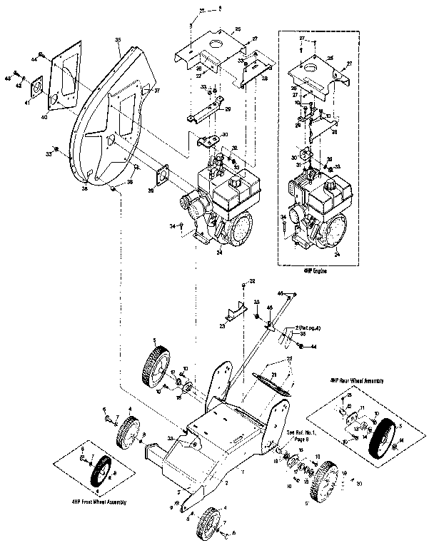 Troybilt 47279 main frame diagram