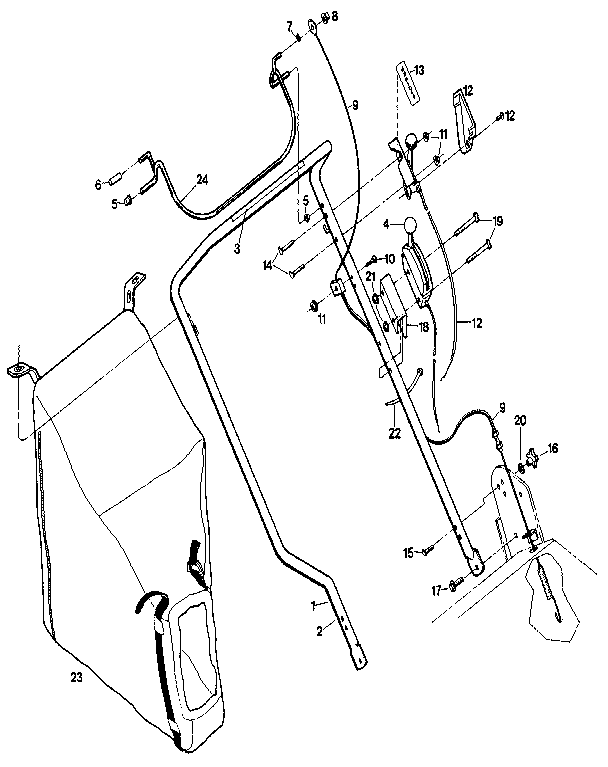 Troybilt 47279 handle assembly diagram