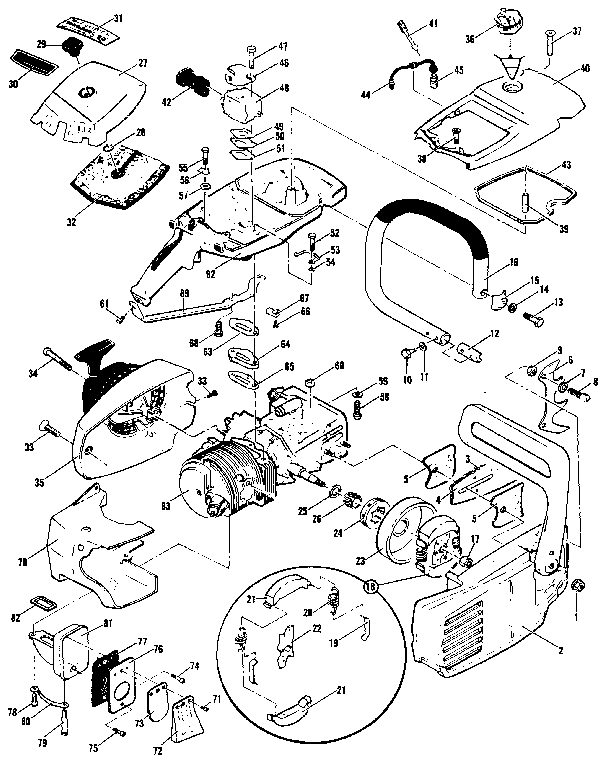 McCulloch PRO MAC 4300 MODEL 600116-05 figure 1 general assembly diagram