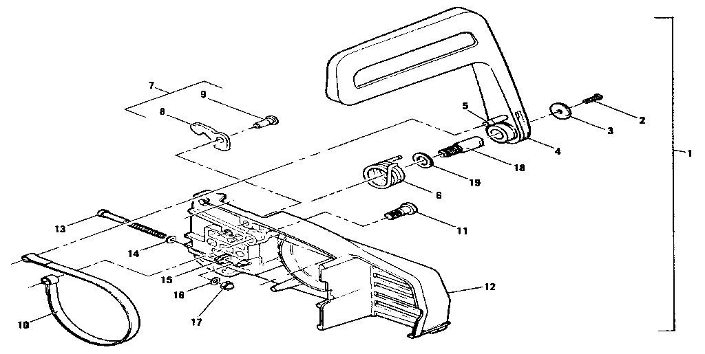 McCulloch PRO MAC 4300 MODEL 600116-05 figure 2 chain brake assembly diagram