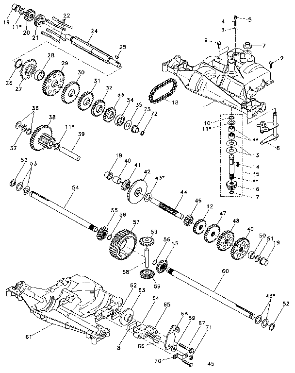 Footedana 4360-56 transaxle diagram