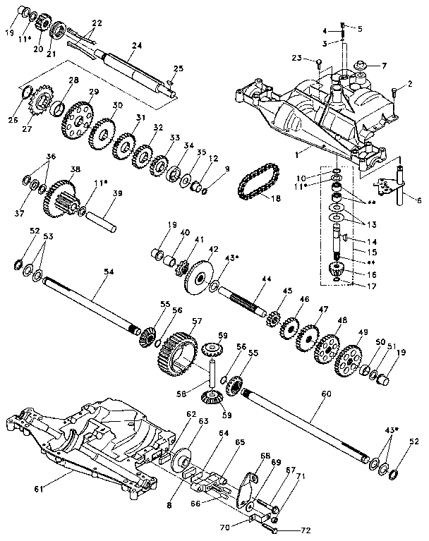 Footedana 4360-47 transaxle diagram