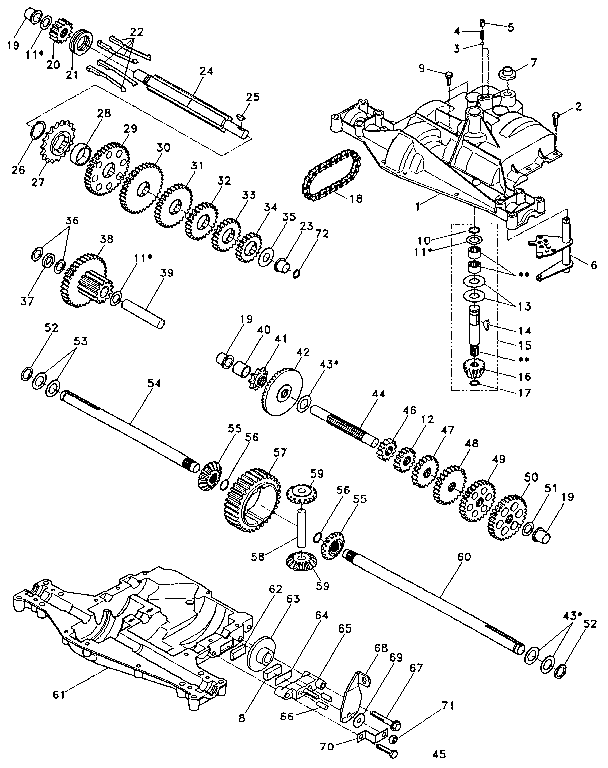 Footedana 4360-55 transaxle diagram