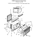 Kenmore 2539710821 cabinet and front panel diagram