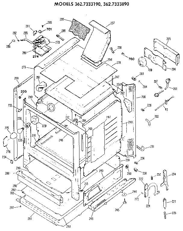 Kenmore 3627333190 cabinet diagram