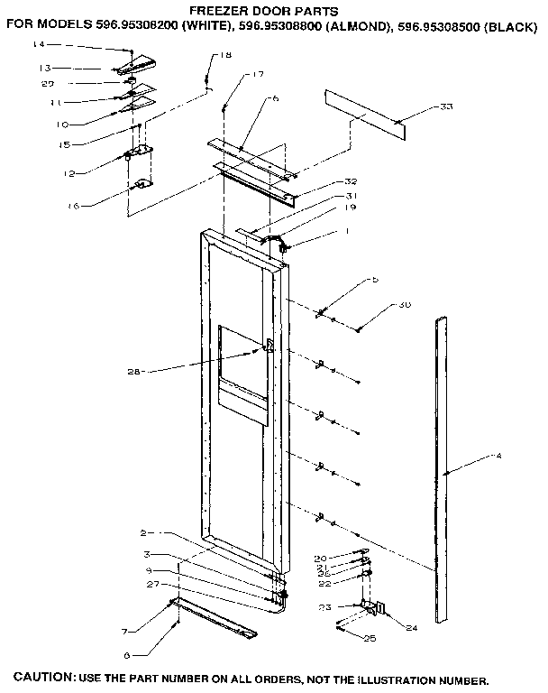 Kenmore 59695308200 freezer door diagram