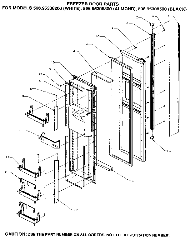 Kenmore 59695308200 freezer door diagram