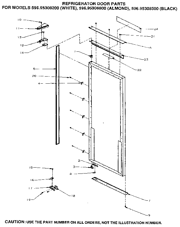 Kenmore 59695308200 refrigerator door diagram