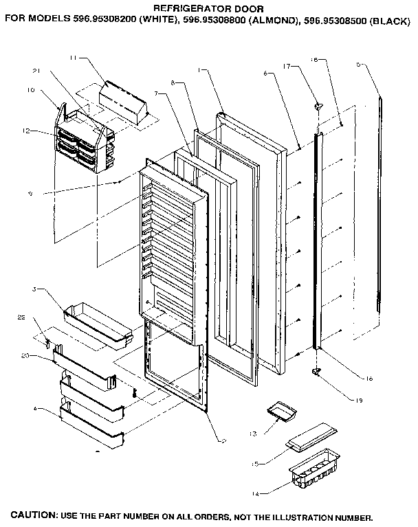 Kenmore 59695308200 refrigerator door diagram