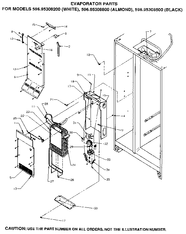 Kenmore 59695308200 evaporator diagram