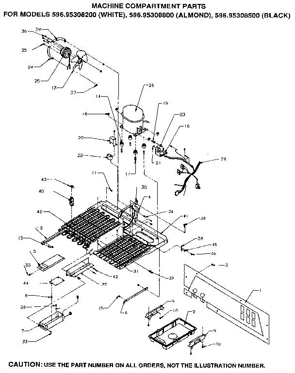 Kenmore 59695308200 machine compartment diagram