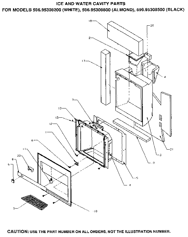 Kenmore 59695308200 ice and water cavity diagram