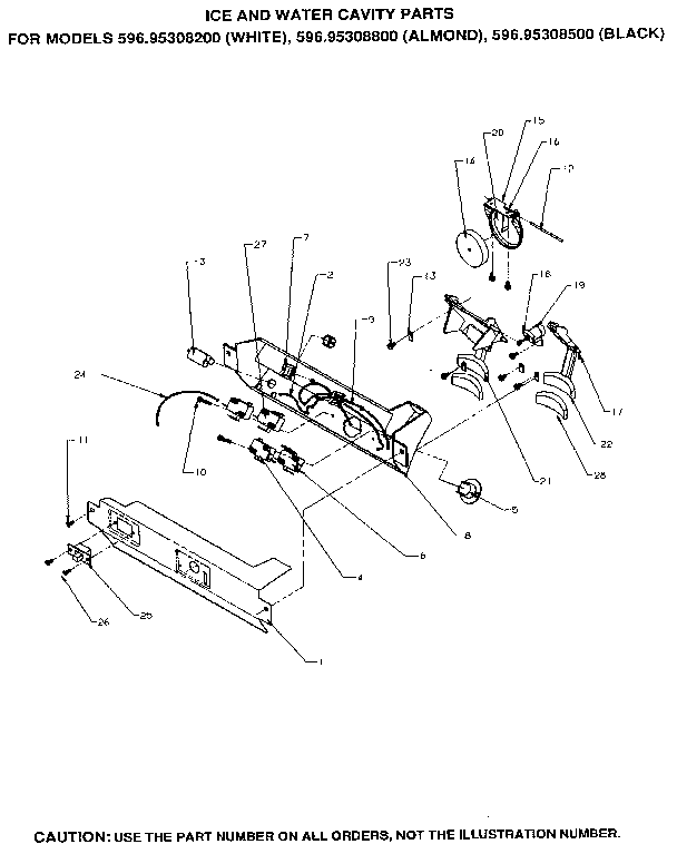 Kenmore 59695308200 ice and water cavity diagram