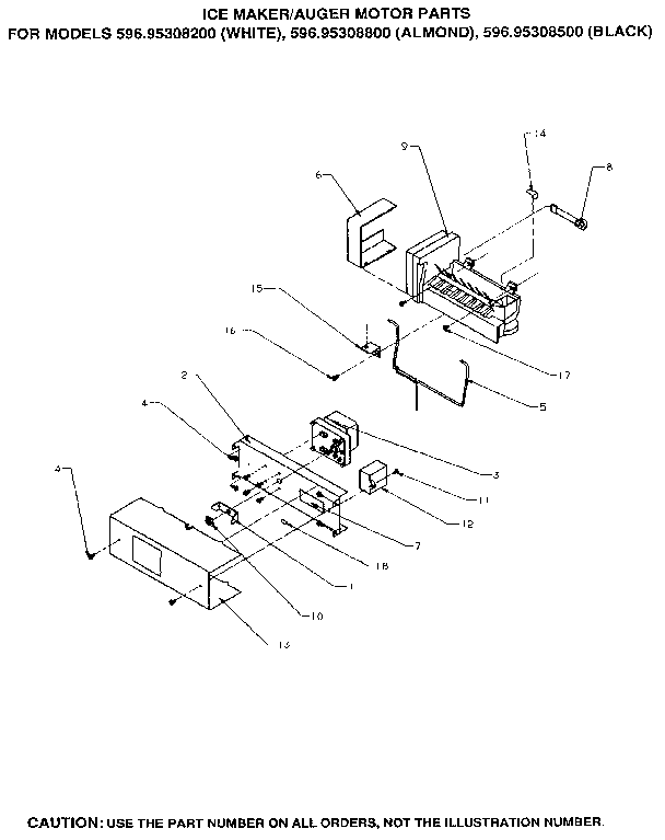 Kenmore 59695308200 ice maker/auger motor diagram