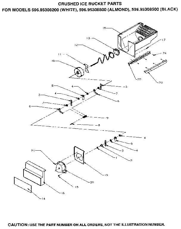 Kenmore 59695308200 crushed ice bucket diagram