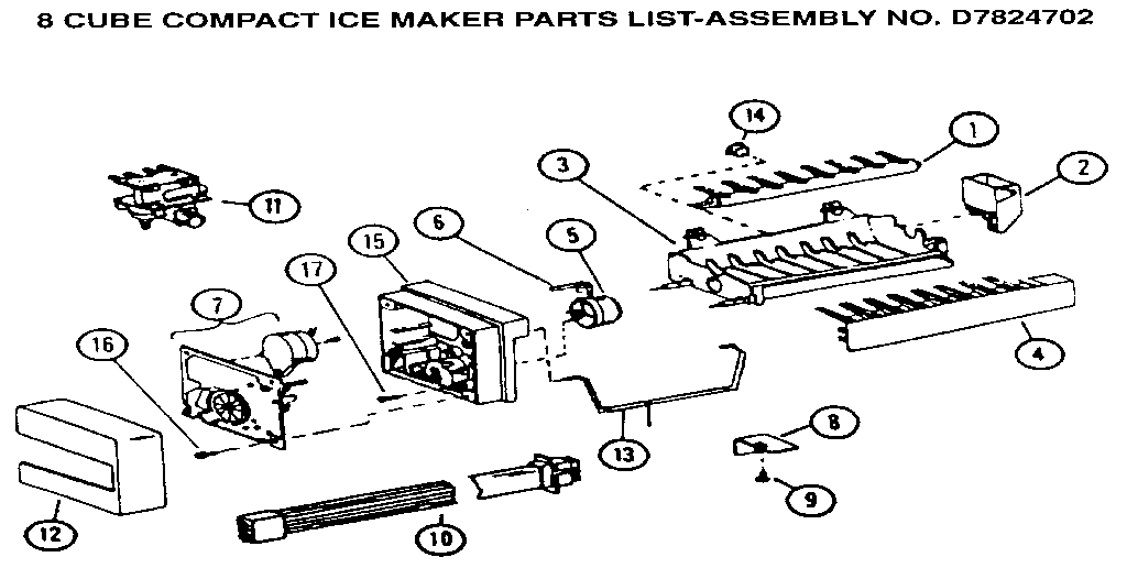 Kenmore 59695308200 8 cube compact ice maker diagram