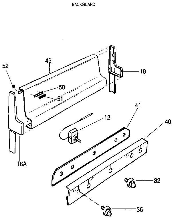 Kenmore 7916112190 backguard diagram