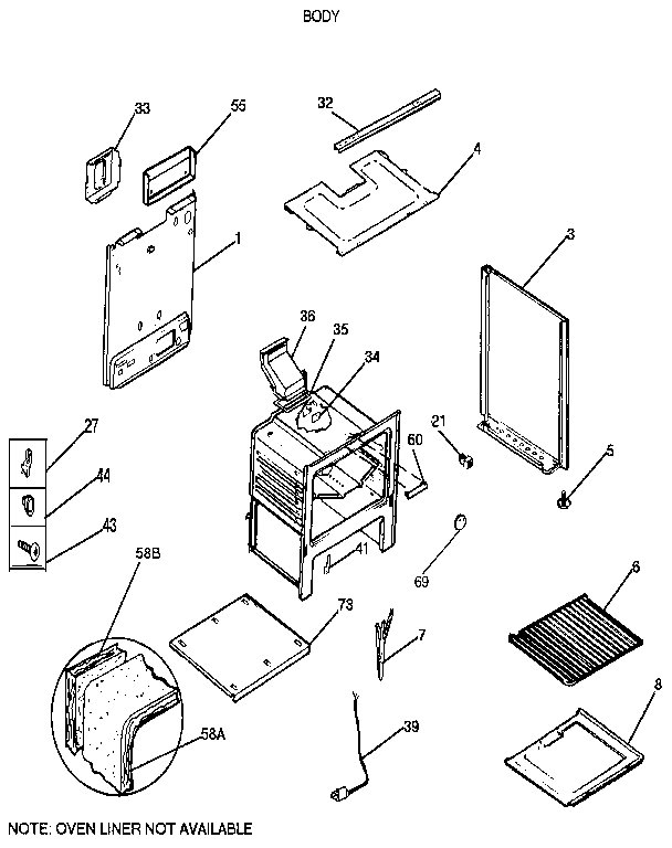 Kenmore 7916112190 body diagram