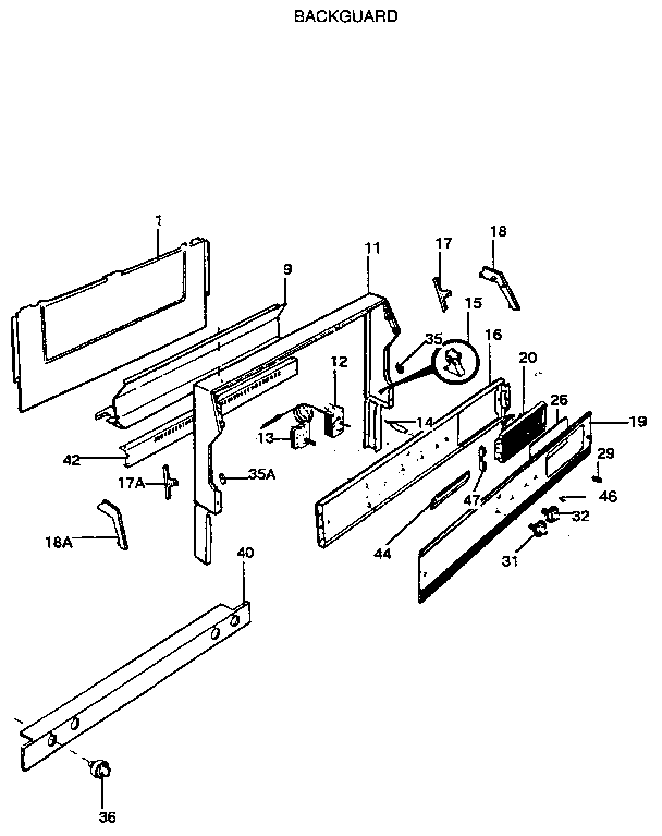 Kenmore 7916302890 backguard diagram