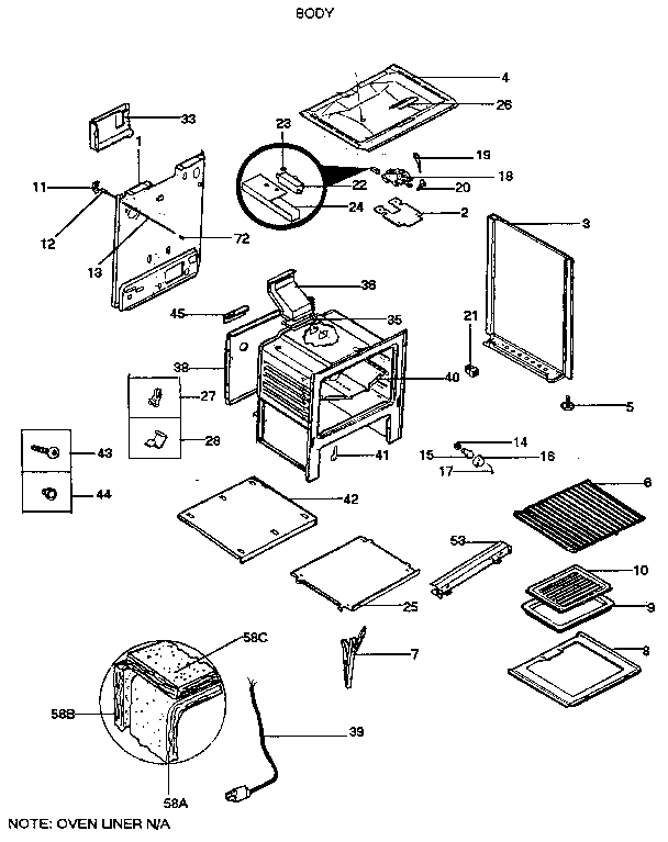 Kenmore 7916302890 body diagram