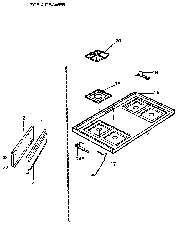 Kenmore 7916302890 top & drawer diagram