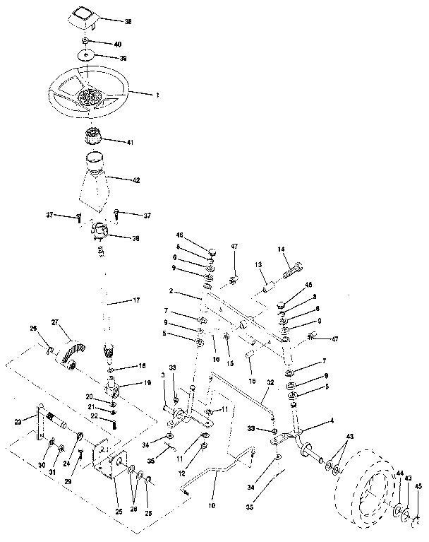Craftsman 917254860 steering assembly diagram