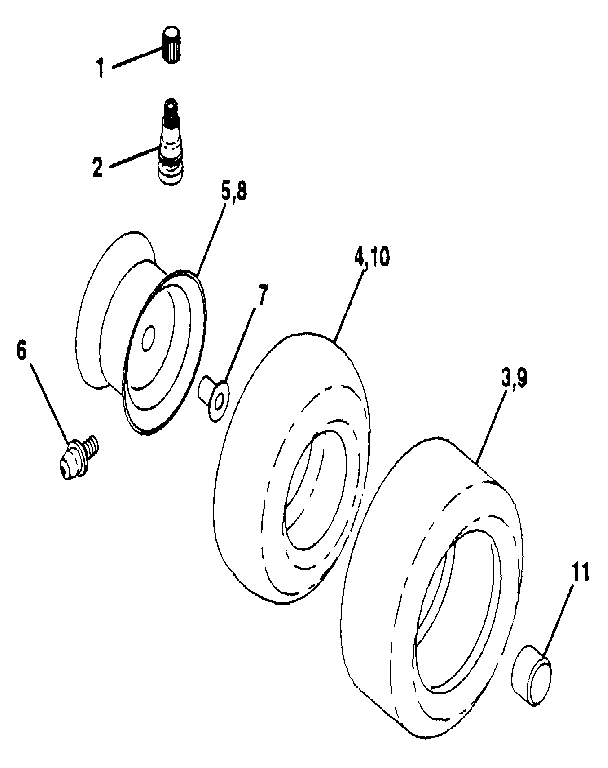 Craftsman 917254860 wheels and tires diagram