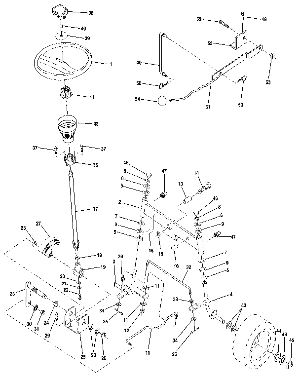 Craftsman 917255460 steering assembly diagram