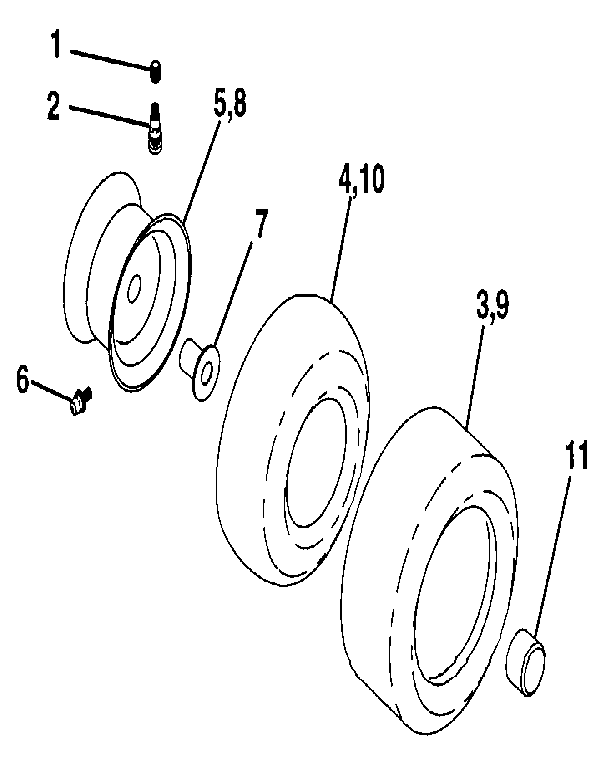 Craftsman 917255460 wheels & tires diagram