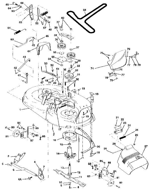 Craftsman 917255460 mower deck diagram