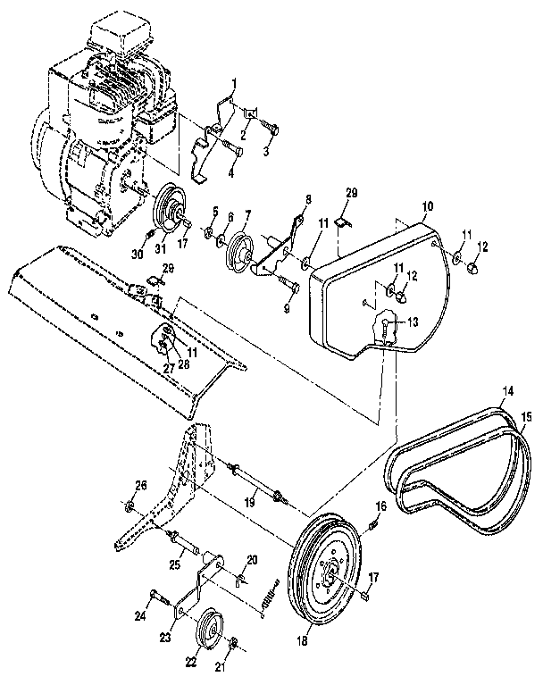 Craftsman 917296350 belt guard and pulley assembly diagram