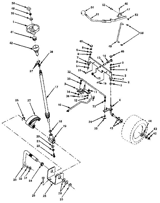 Craftsman 917255694 steering assembly diagram