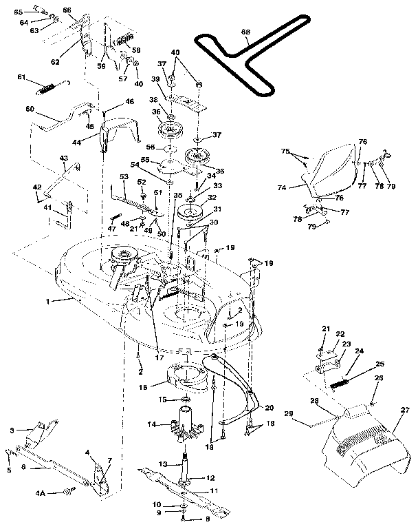 Craftsman 917255694 42" mower deck diagram
