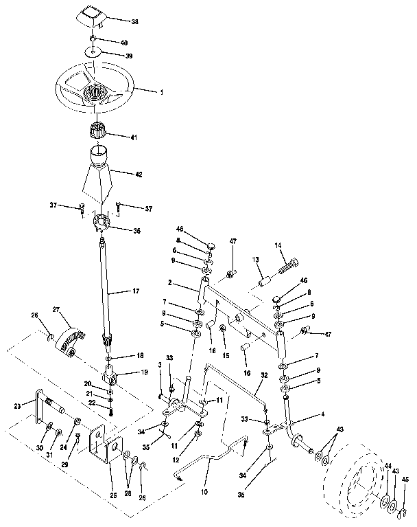 Craftsman 917257290 steering assembly diagram