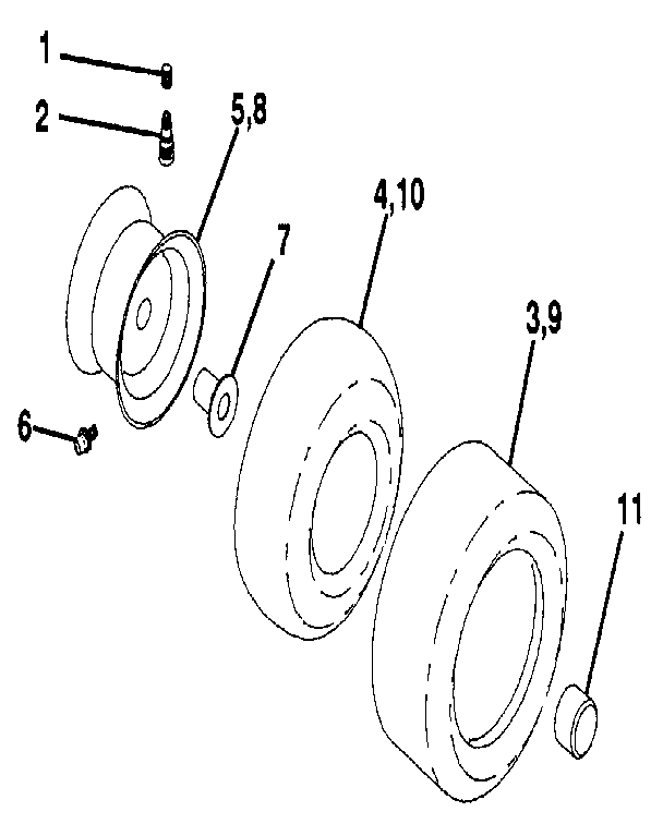 Craftsman 917257290 wheels & tires diagram