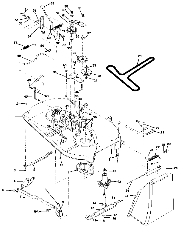 Craftsman 917257290 38" mower diagram