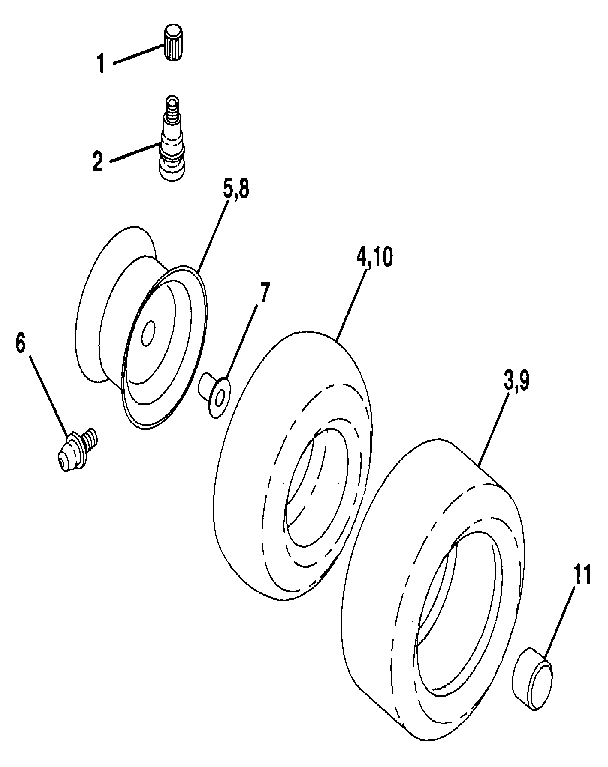 Craftsman 917254850 wheels & tires diagram
