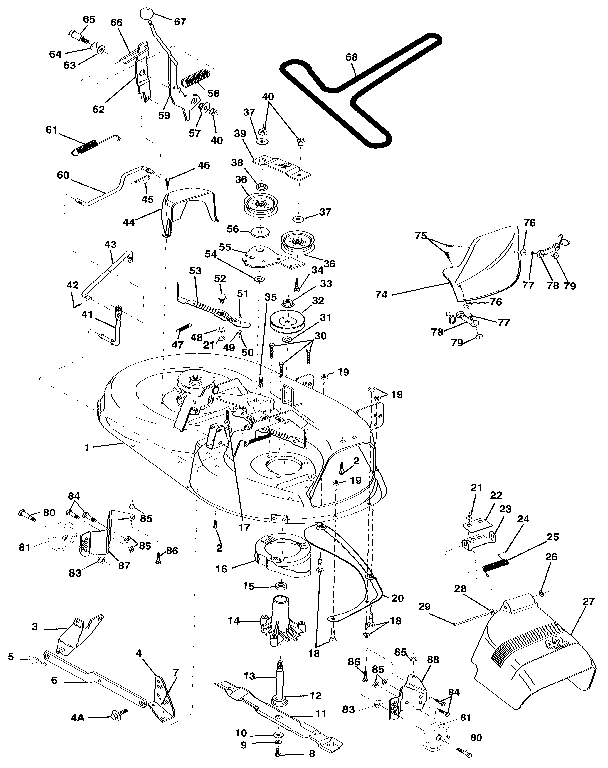 Craftsman 917254850 42" mower deck diagram