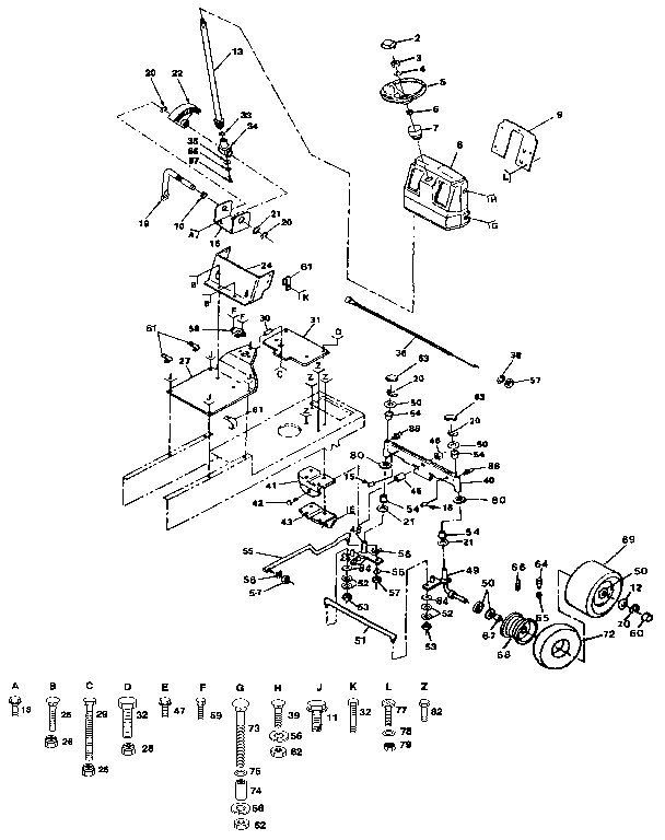 Craftsman 917255890 steering diagram