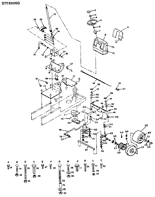 Craftsman 917255942 steering diagram