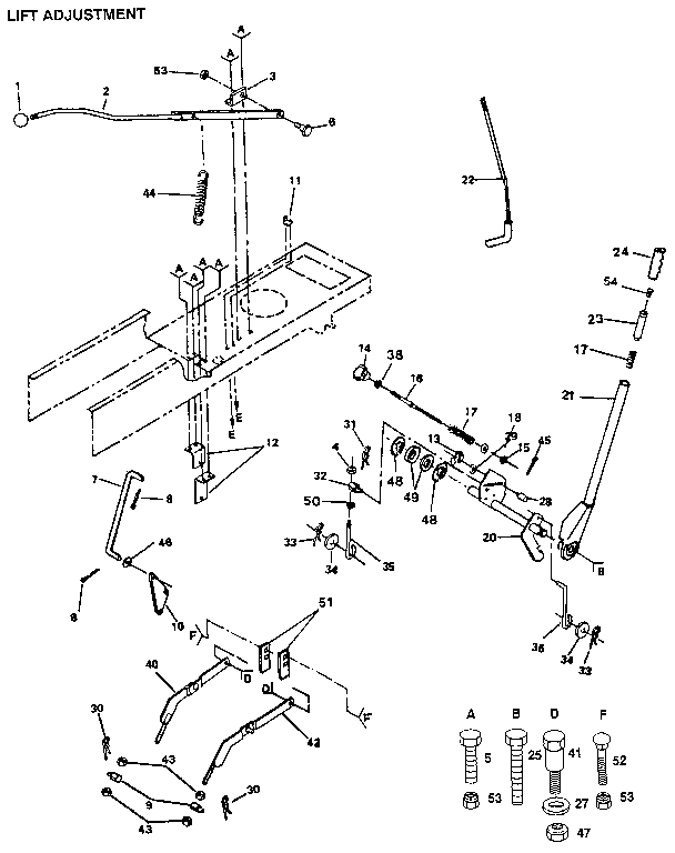 Craftsman 917255942 lift adjustment diagram