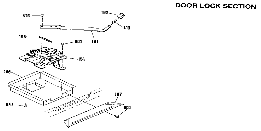 Kenmore 9119871193 door lock section diagram